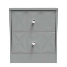 San Jose Bedside Table Grey 2 Drawers 45cm