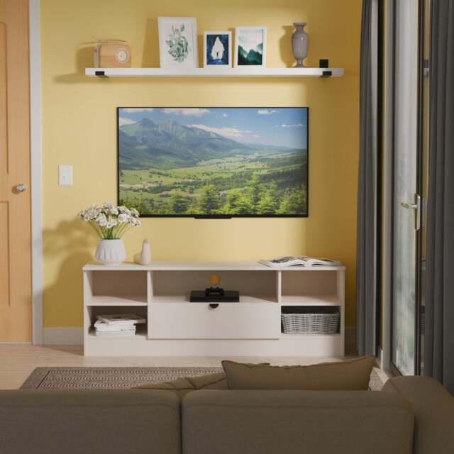Bora TV Unit Off-White 5 Shelves 1 Drawer 144cm