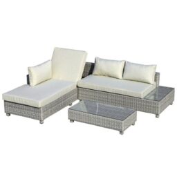 Outsunny 3 Pieces Outdoor Pe Rattan Sofa Set