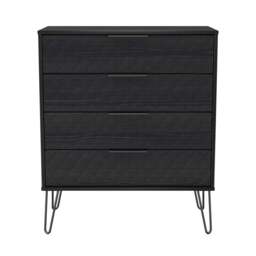 Harlequin Chest of Drawers Black 4 Drawers 93cm