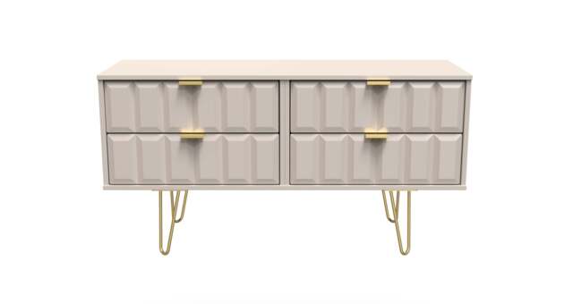 Cube Large Chest of Drawers Off-White 4 Drawers 115cm