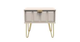 Cube Bedside Table Off-White 1 Drawer 45cm
