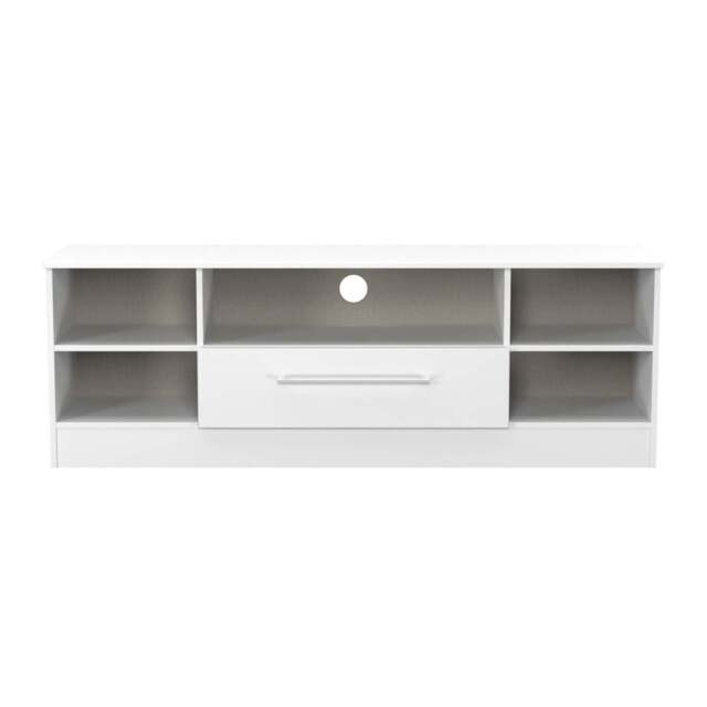 Worcester TV Unit White 5 Shelves 1 Drawer 39cm