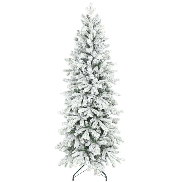 6ft Slim Christmas Tree Artificial - White Frosted Green 756 Tips