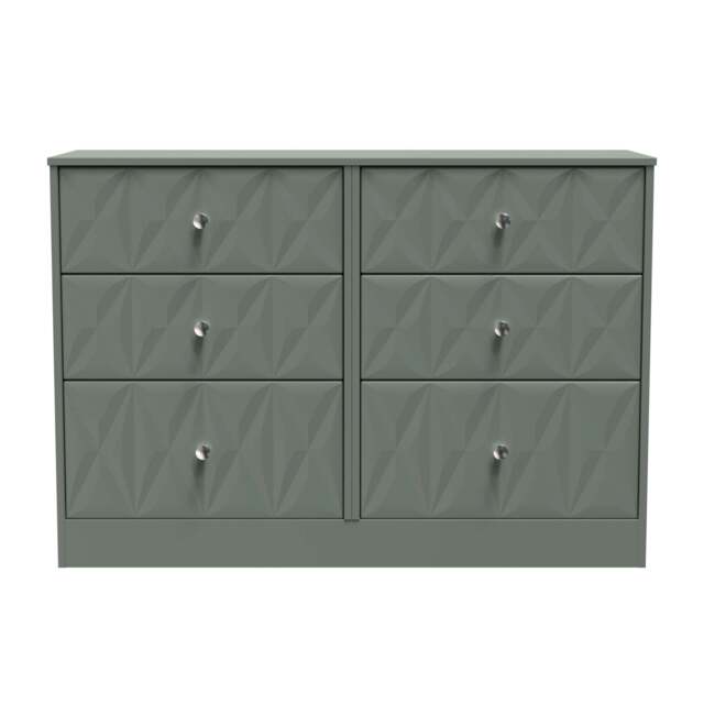 San Jose Large Chest of Drawers Green 6 Drawers 115cm