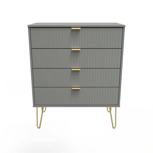 Linear Chest of Drawers Grey 4 Drawers 93cm