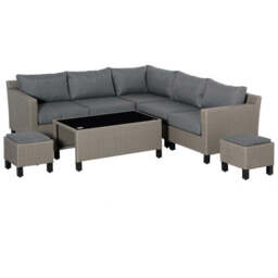 Outsunny 8 Pcs Outdoor Pe Rattan Sofa Set