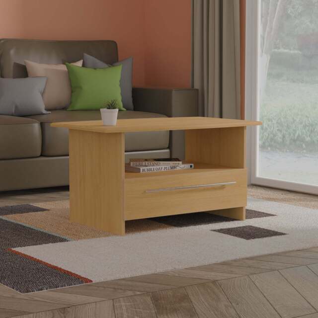 Sherwood Coffee Table Natural 1 Shelf 1 Drawer 93cm
