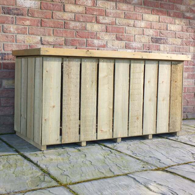 "Shire Log Box 4' 3"" x 2' Flat Log Store - Premium Pressure Treated Shiplap"