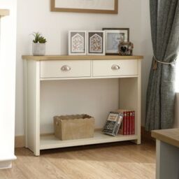 Lancaster Console Table Cream 1 Shelf 2 Drawers