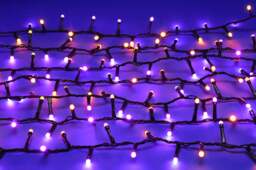 Christmas String Fairy Lights Multifunction Purple & Orange Outdoor 2000 LED - 49.97m Glow-Worm