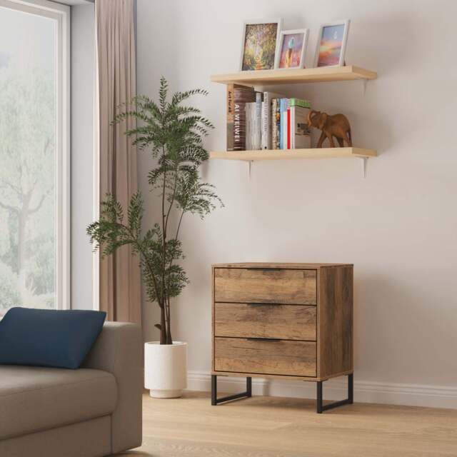 Hong Kong G Chest of Drawers Oak 3 Drawers 76cm