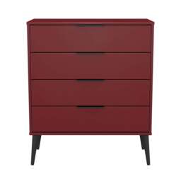 Hong Kong B Chest of Drawers Red 4 Drawers 93cm