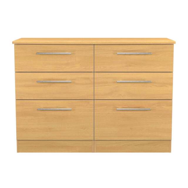 Sherwood Large Chest of Drawers Natural 6 Drawers 112cm
