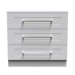 York Chest of Drawers Grey 3 Drawers 74cm
