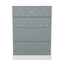 San Jose Tall Chest of Drawers Teal & White 4 Drawers 77cm