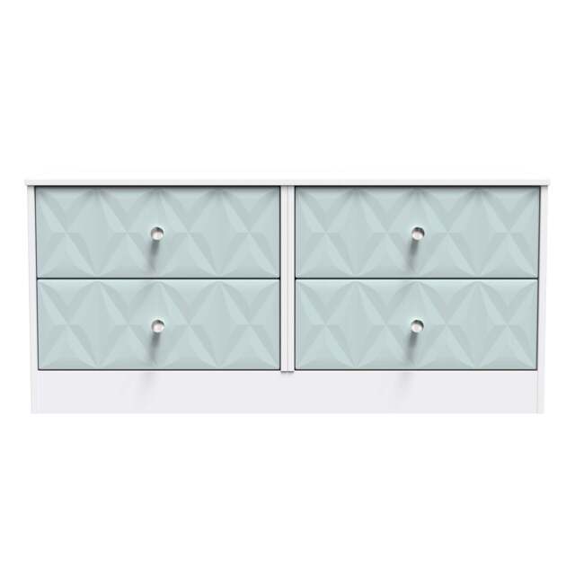 San Jose Large Chest of Drawers Teal & White 4 Drawers 115cm