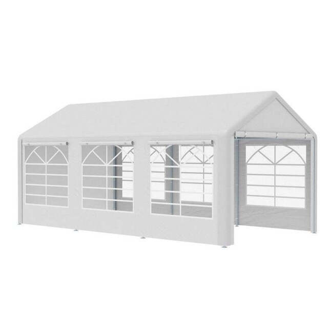 Outsunny 6 x 3(m) Garden Gazebo Marquee Party Tent Wedding Portable Garage Carport shelter Car Canopy Outdoor Heavy Duty Steel Frame Waterproof Rot Resistant