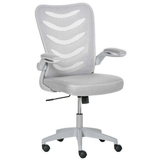 Vinsetto Mesh Office Chair Swivel Task Computer Chair For Home With Lumbar Support Grey