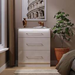 Paris Chest of Drawers Off-white 3 Drawers 77cm
