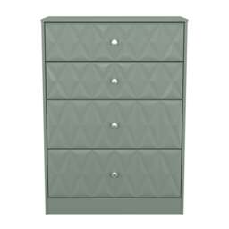 San Jose Tall Chest of Drawers Green 4 Drawers 77cm