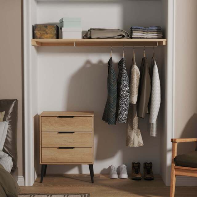 Hong Kong B Chest of Drawers Oak 3 Drawers 76cm