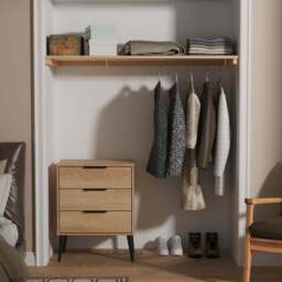 Hong Kong B Chest of Drawers Oak 3 Drawers 76cm