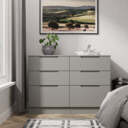 Milan Large Chest of Drawers Grey 6 Drawers 110cm