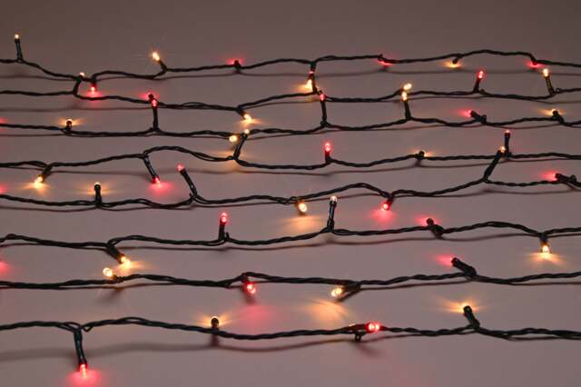 Christmas String Fairy Lights Multifunction Red & Warm White Outdoor 1000 LED - 79.92m