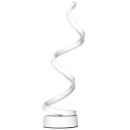 Modern Wave-Shaped LED Table Lamp with Round Metal Base for Living Room