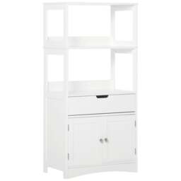 kleankin Bathroom Floor Cabinet Storage Unit Kitchen Cupboard W/ Doors Drawer & Shelf