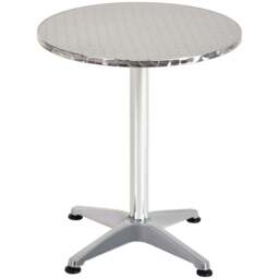 Aluminum Bistro Bar Table Round Tabletop Dining Wine Pub Stainless Steel 2 Height Settings 70cm/110cm