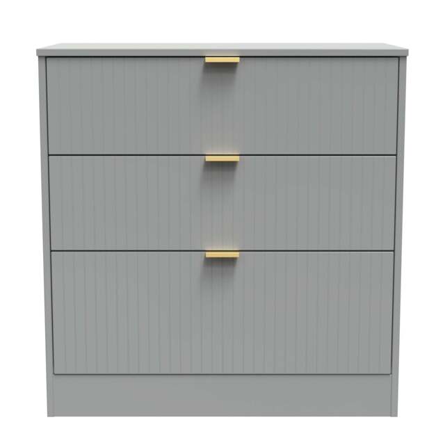 Nashville F Chest of Drawers Grey 3 Drawers 77cm