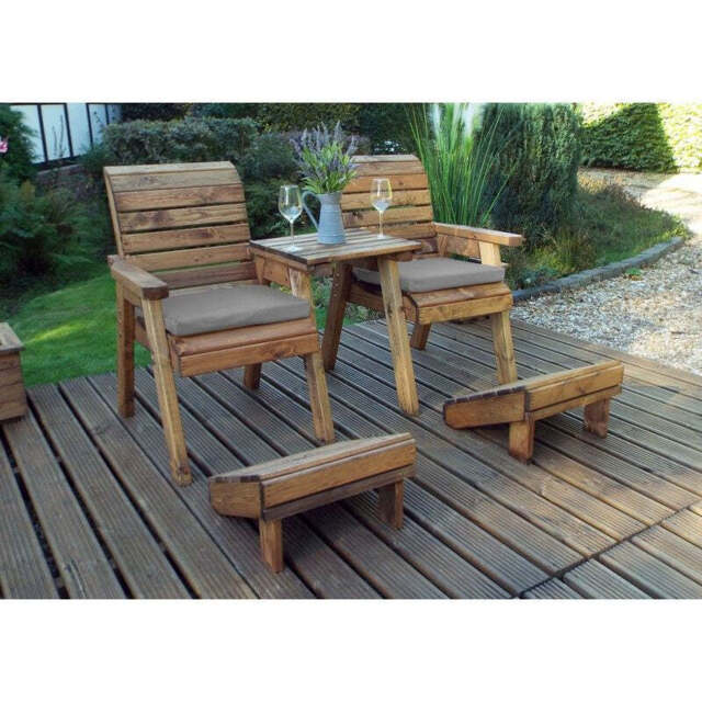 Deluxe Garden Tete a Tete by Charles Taylor - 2 Seats Grey Cushions