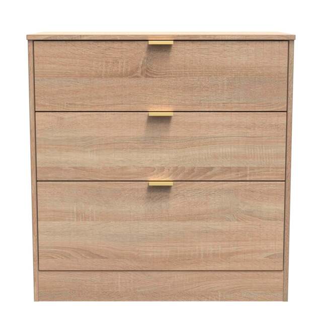 Nashville F Chest of Drawers Light Oak 3 Drawers 77cm
