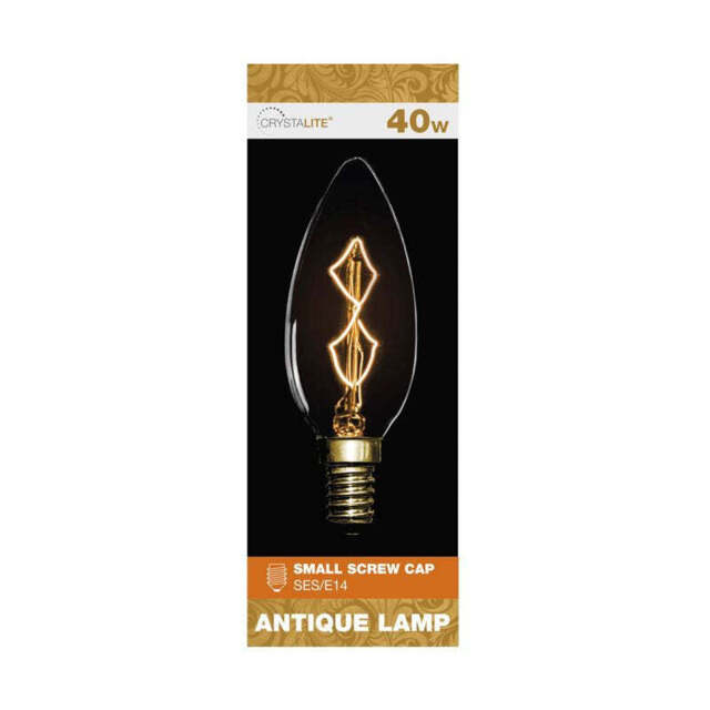 Crystalite 40w Small Screw Cap Antique Lamp Bulb (Z Shape Filament)