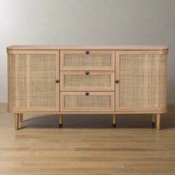 Stockholm Large Sideboard Beige 2 Doors 4 Shelves 3 Drawers