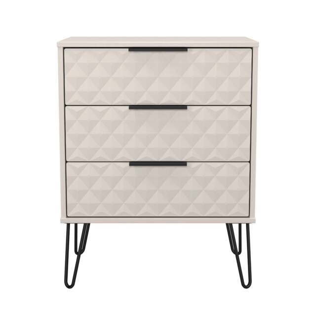 Harlequin Chest of Drawers Off-White 3 Drawers 76cm