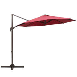 Outsunny 3M Cantilever Aluminium Frame Outdoor Garden Parasol Wine Red