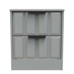 New York C Bedside Table Grey 2 Drawers 45cm