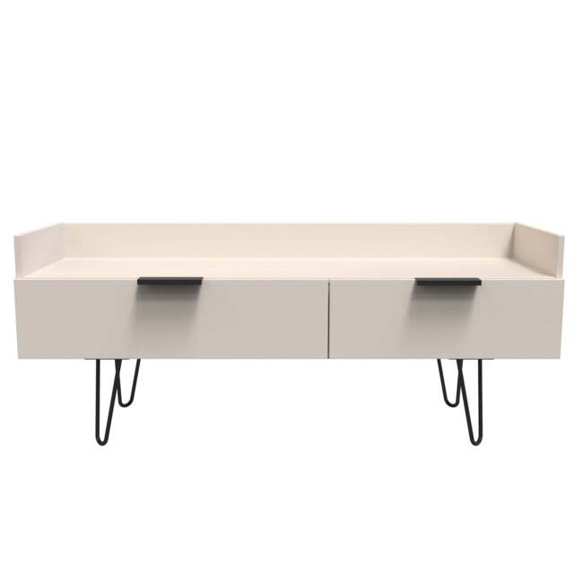Hong Kong C TV Unit Off-White 2 Drawers 128cm