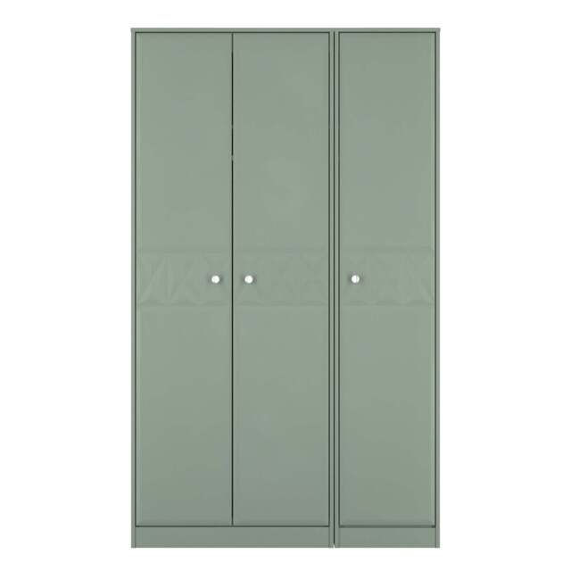 San Jose Tall Wardrobe Green 3 Doors 1 Shelf 116cm