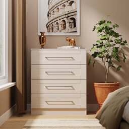 York Chest of Drawers Cream 4 Drawers 74cm