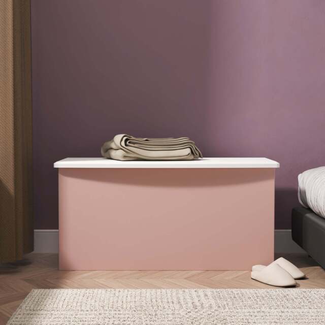 Camden Blanket Box Pink & White 1 Door 84cm