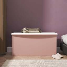 Camden Blanket Box Pink & White 1 Door 84cm