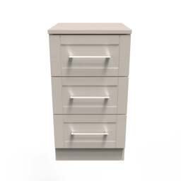 York Bedside Table Cream 3 Drawers 37cm