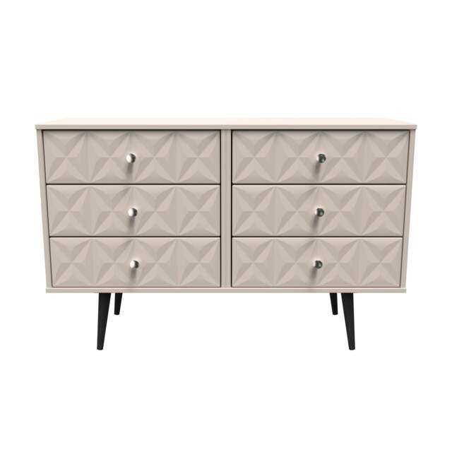 Pixel Large Chest of Drawers Off-white 6 Drawers 115cm