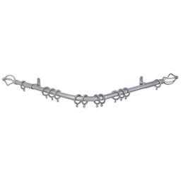 County Crown 420cm Bay Window Curtain Pole 19mm - Silver