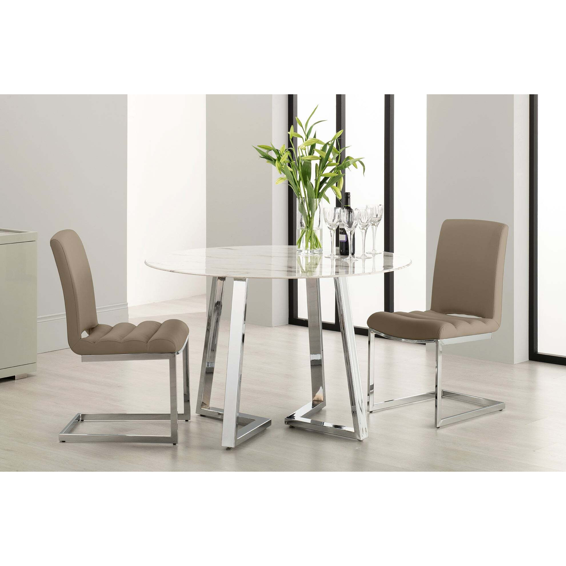 Storm 5 Piece Dining Table Set - Taupe
