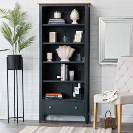 Bergen Blue Painted Oak Large Bookcase